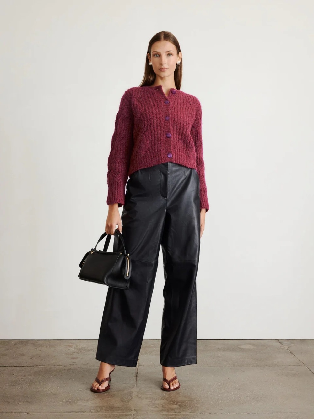 Tanya Taylor Hale Cardigan in Raisin